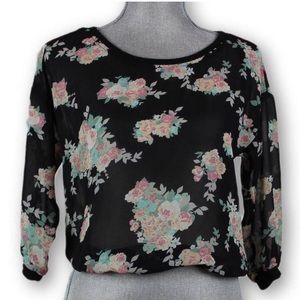 🎉MUST GO😊 Iris Los Angeles semi sheer floral top